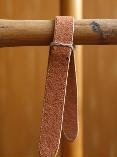 Textured tan belt with fauna motifs